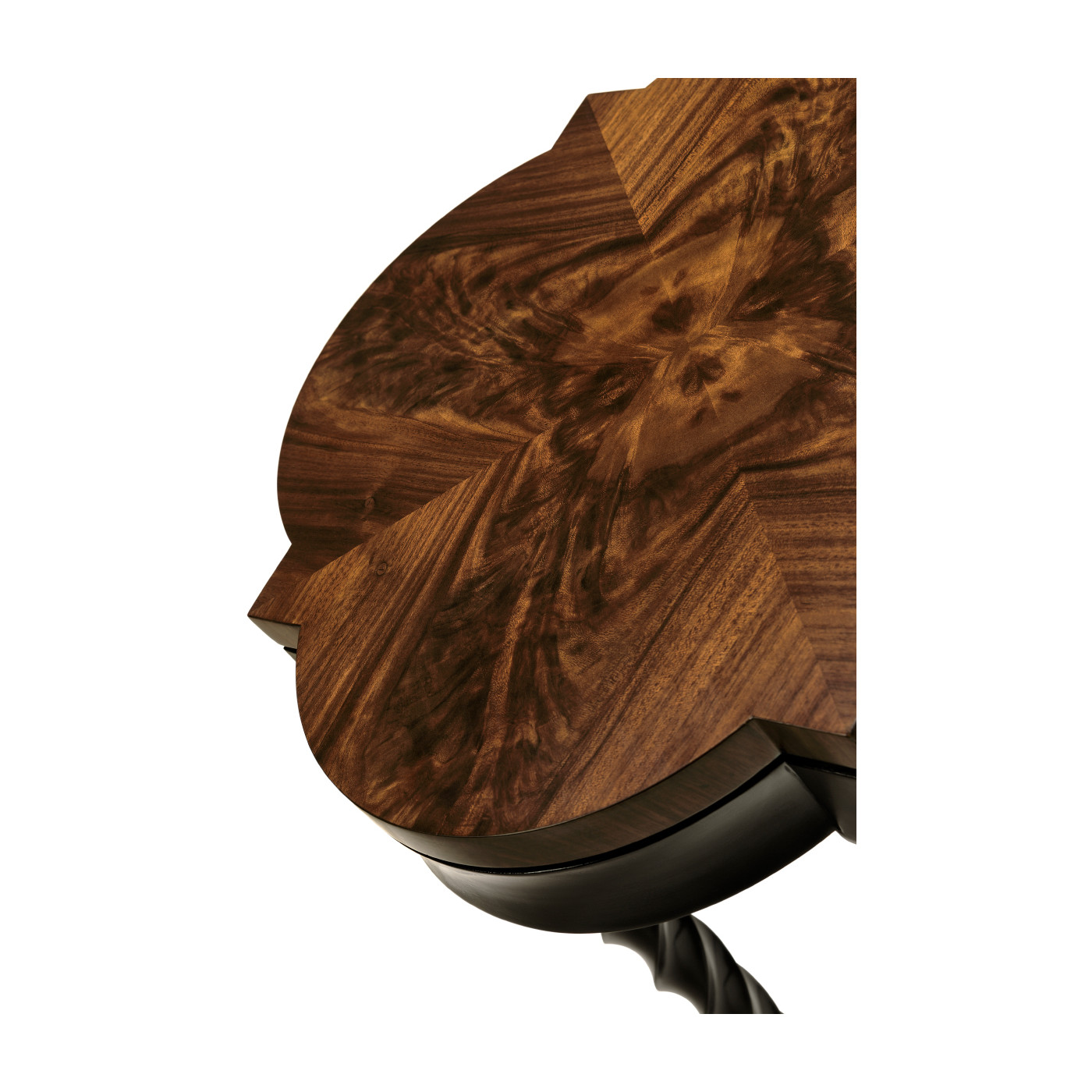 Black Barleytwist Quatrefoil Side Table