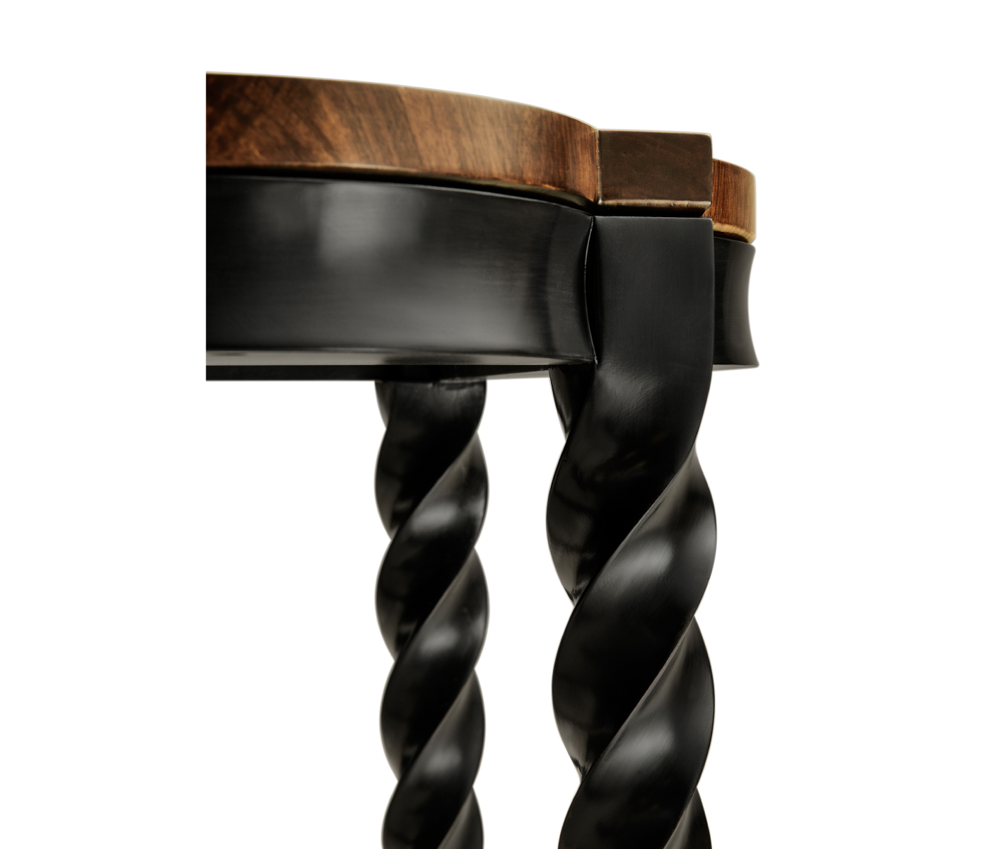 Black Barleytwist Quatrefoil Side Table