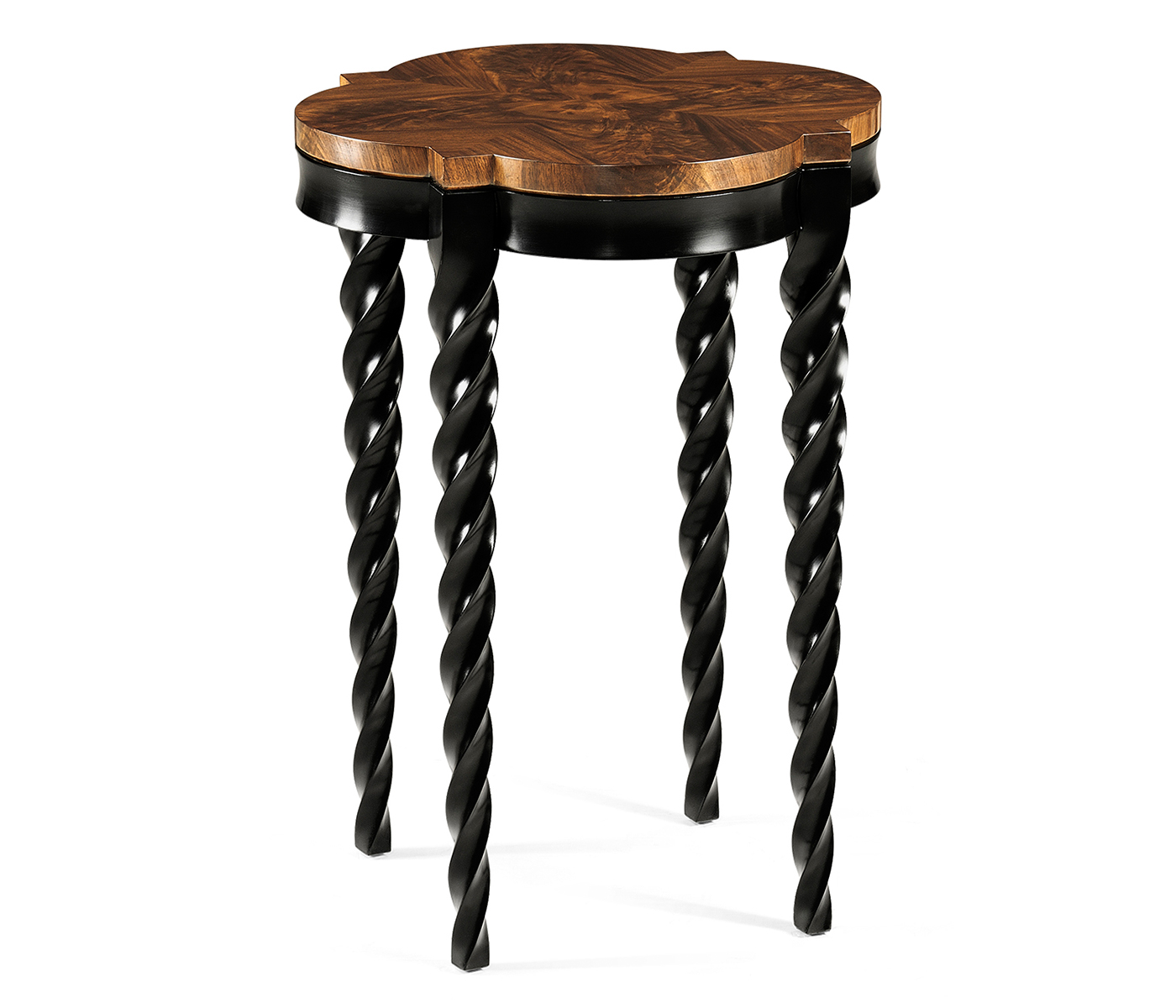 Black Barleytwist Quatrefoil Side Table