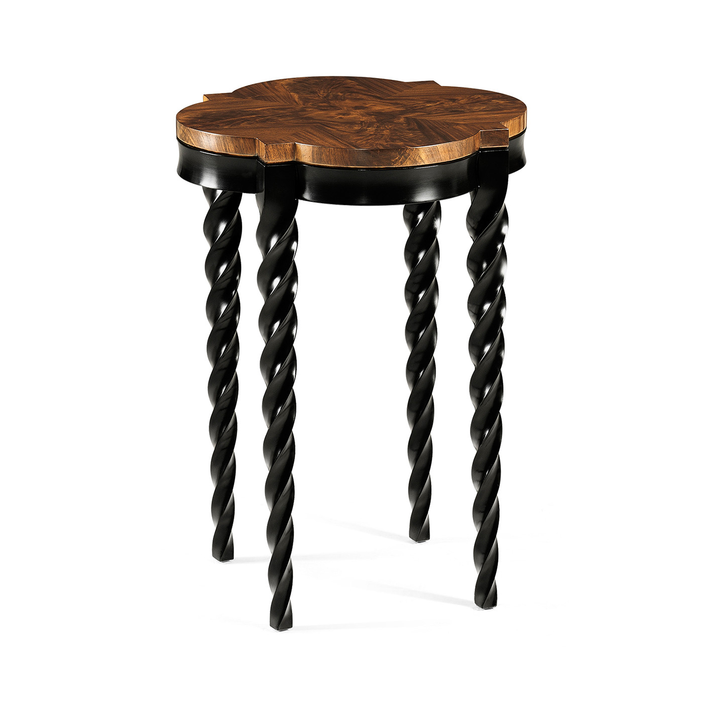 Black Barleytwist Quatrefoil Side Table