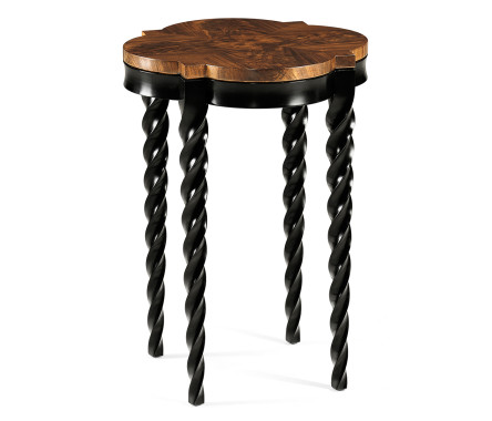 Black Barleytwist Quatrefoil Side Table
