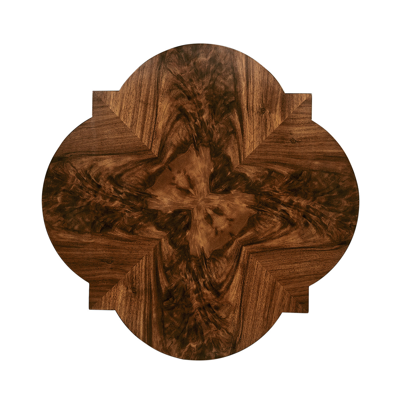 Walnut Barleytwist Quatrefoil Side Table