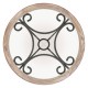 Limed Wood and Glass Top Centre Table with Wrought Iron Base