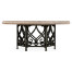 Limed Wood Dining Table with Wrought Iron Base 72