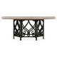 Limed Wood Dining Table with Wrought Iron Base 72