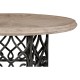 Limed Wood Dining Table with Wrought Iron Base 72
