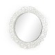 Circular White Brass Woven Net Mirror 45