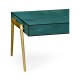 Teal Faux Shagreen and Brass Legged Coffee Table