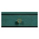 Teal Faux Shagreen and Brass Legged Coffee Table