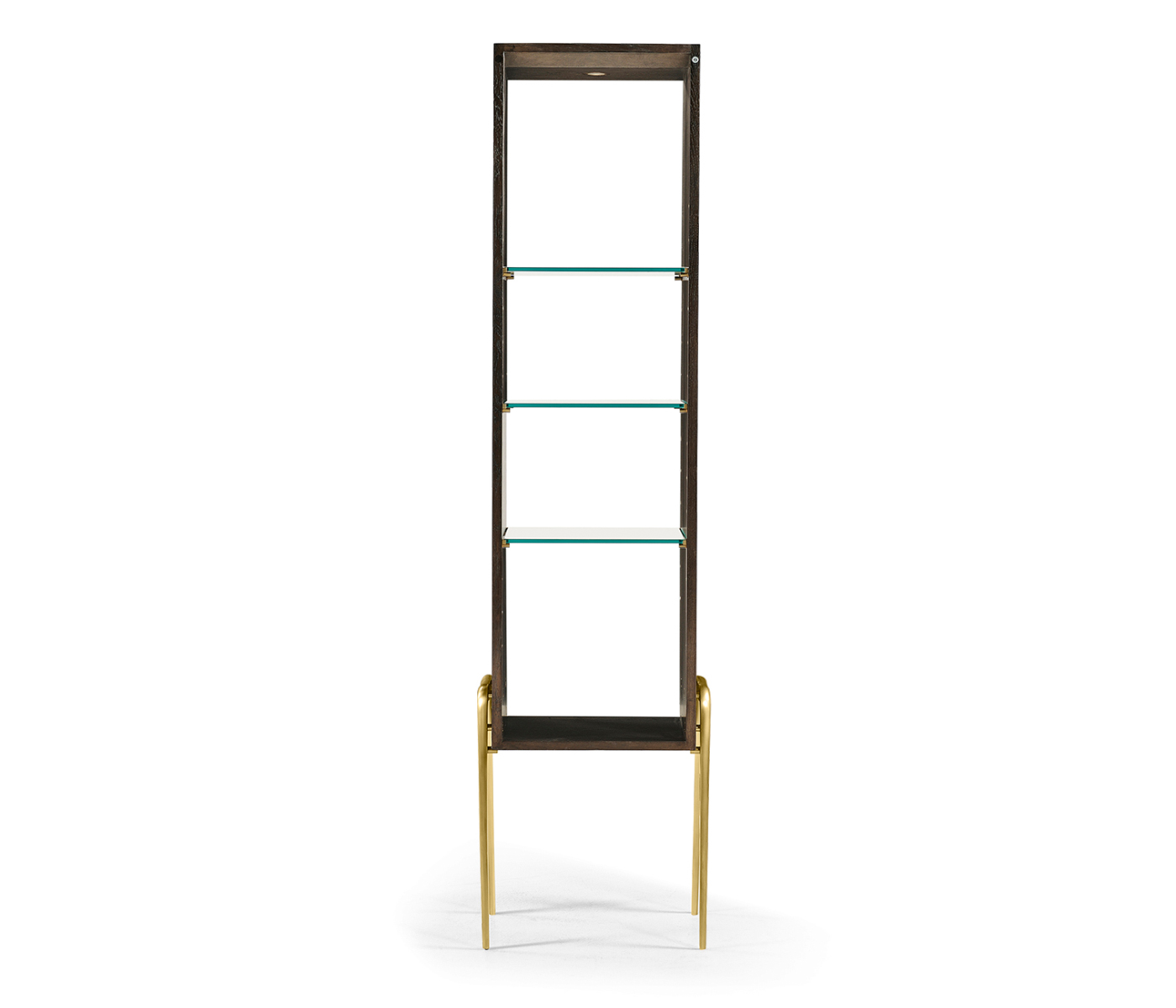 Teal Faux Shagreen and Brass Legged Étagère