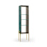 Teal Faux Shagreen and Brass Legged Étagère