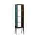 Teal Faux Shagreen and Bronze Legged Étagère