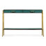 Teal Faux Shagreen and Brass Legged Console