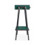 Teal Faux Shagreen and Bronze Legged Console