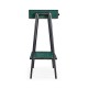 Teal Faux Shagreen and Bronze Legged Console