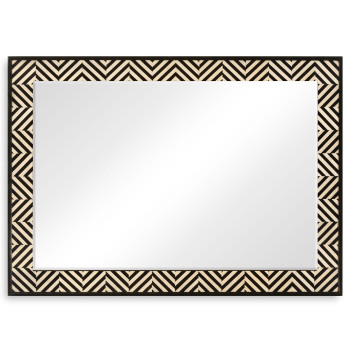 Classic Ebony & Ivory Herringbone Mirror