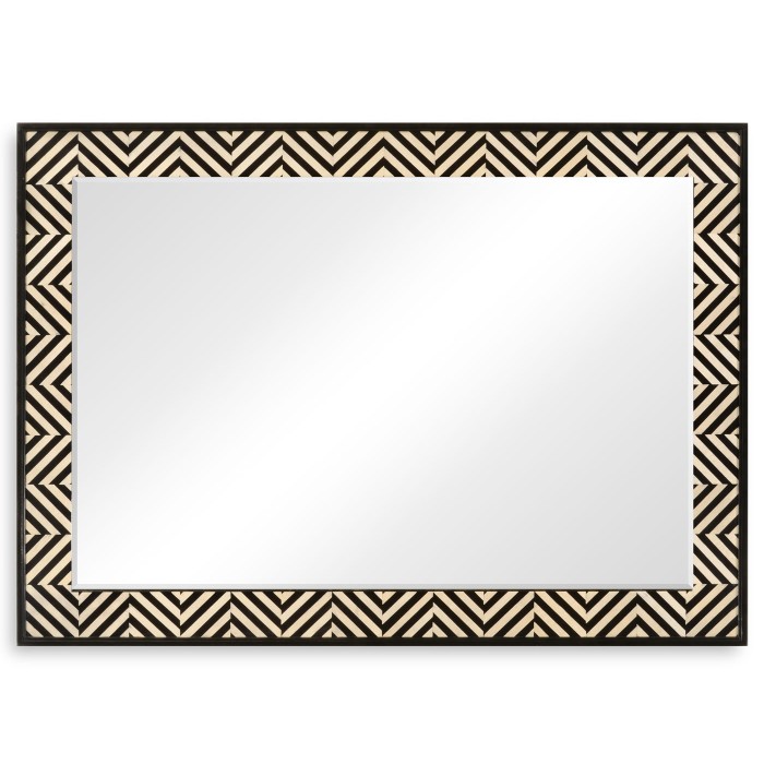Classic Ebony & Ivory Herringbone Mirror