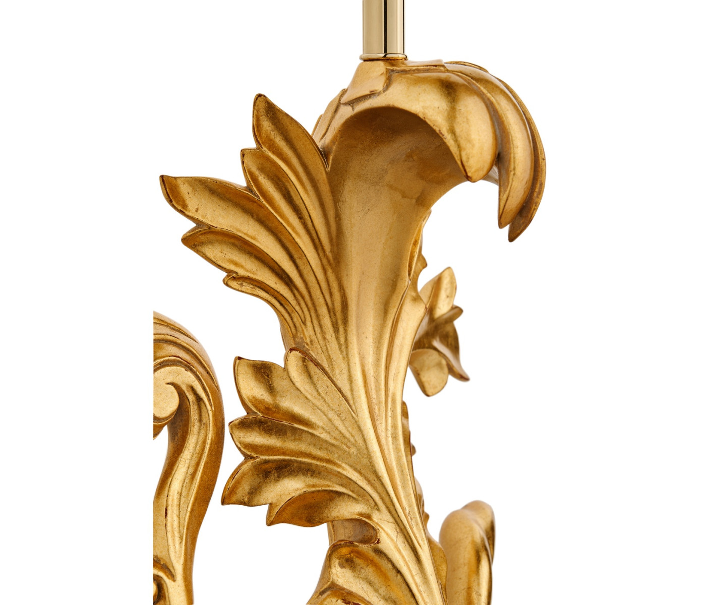 Gold-leaf gilded carved table lamp