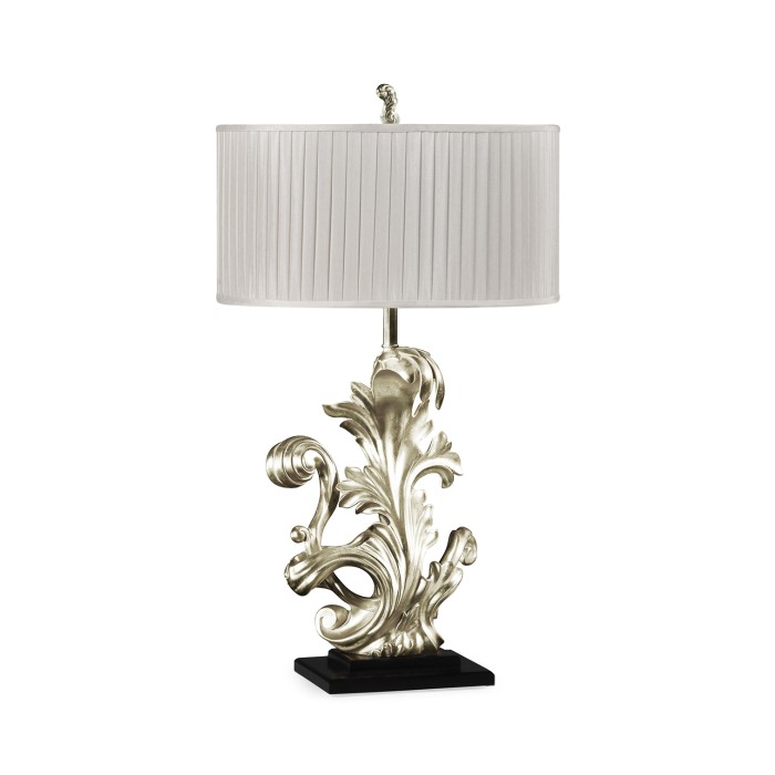 Silver gilded carved table lamp