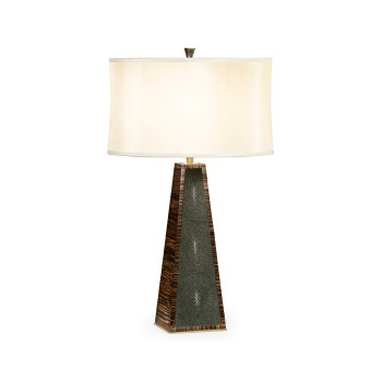 Art Deco Macassar Ebony & Anthracite Shagreen Table Lamp