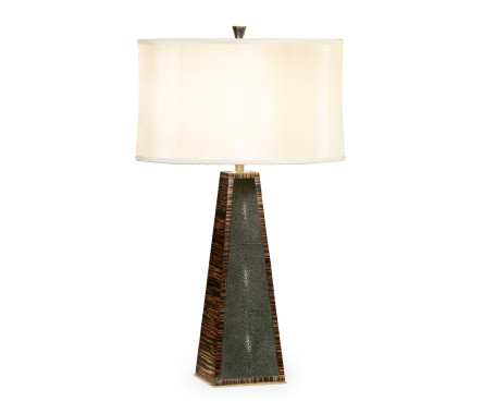 Art Deco Macassar Ebony & Anthracite Shagreen Table Lamp