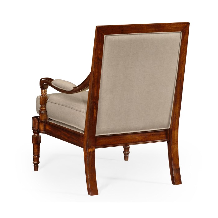 Regency Walnut Occasional Arm Chair