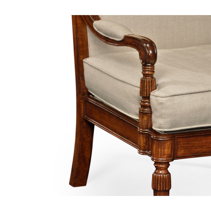Regency Walnut Occasional Arm Chair