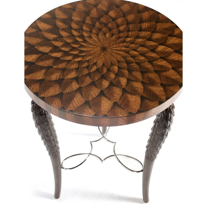 Feather Inlay End Table