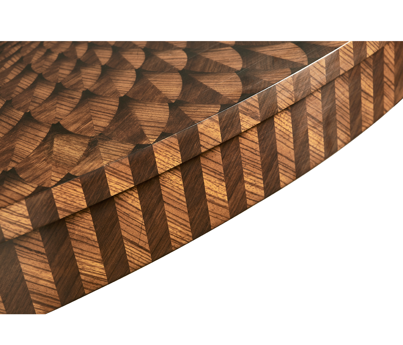 Feather Inlay Hand Carved Console Table