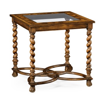 Oyster & plain glass side table