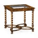 Oyster & plain glass side table