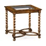 Oyster & plain glass side table