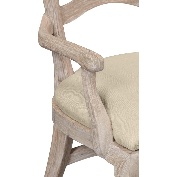Casual Limed Acacia Dining Arm Chair
