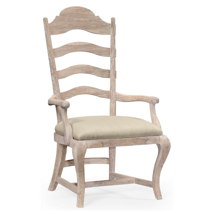 Casual Limed Acacia Dining Arm Chair