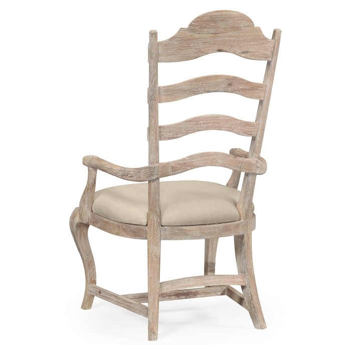 Casual Limed Acacia Dining Arm Chair