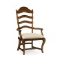 Casual Rustic Walnut Dining Arm Chair