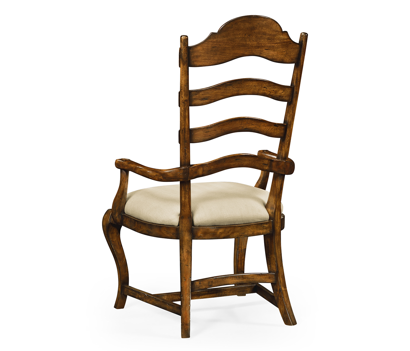 Casual Rustic Walnut Dining Arm Chair