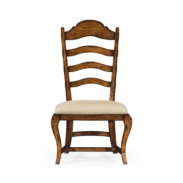 Casual Rustic Walnut Dining Side Chair