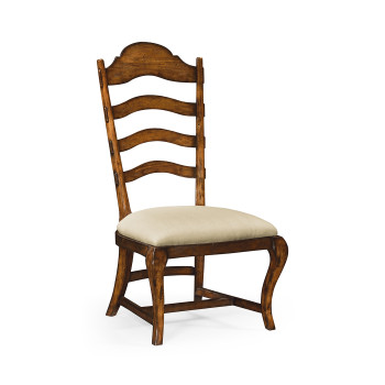 Casual Rustic Walnut Dining Side Chair