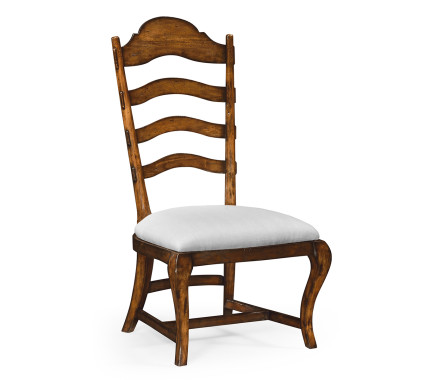 Casual Rustic Walnut Dining Side Chair