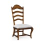 Casual Rustic Walnut Dining Side Chair