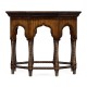 Octagon rustic walnut center table with bones inlay
