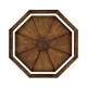 Octagon rustic walnut center table with bones inlay