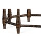 Octagon rustic walnut center table with bones inlay