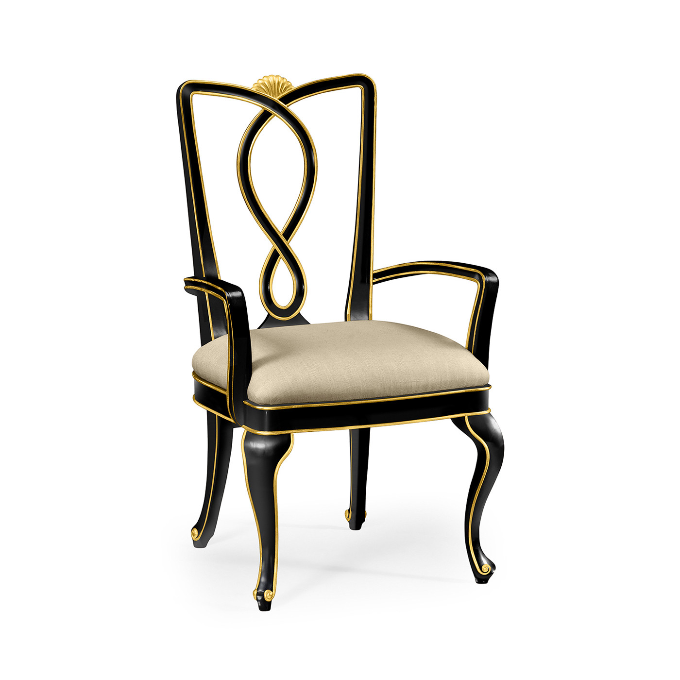 Black Painted Dining Arm Chair