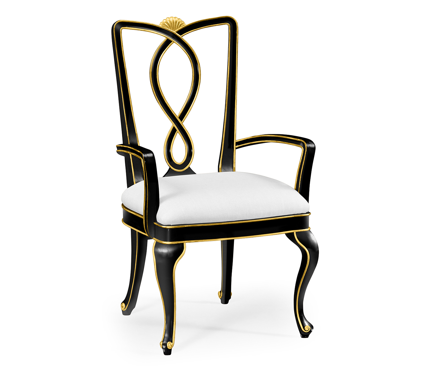 Black Painted Dining Arm Chair - COM