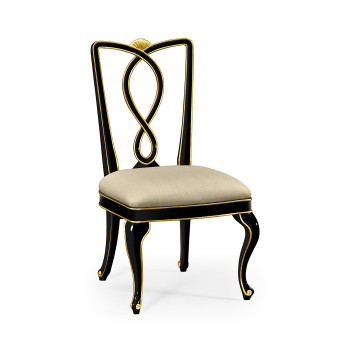 Black painted dining sidechair