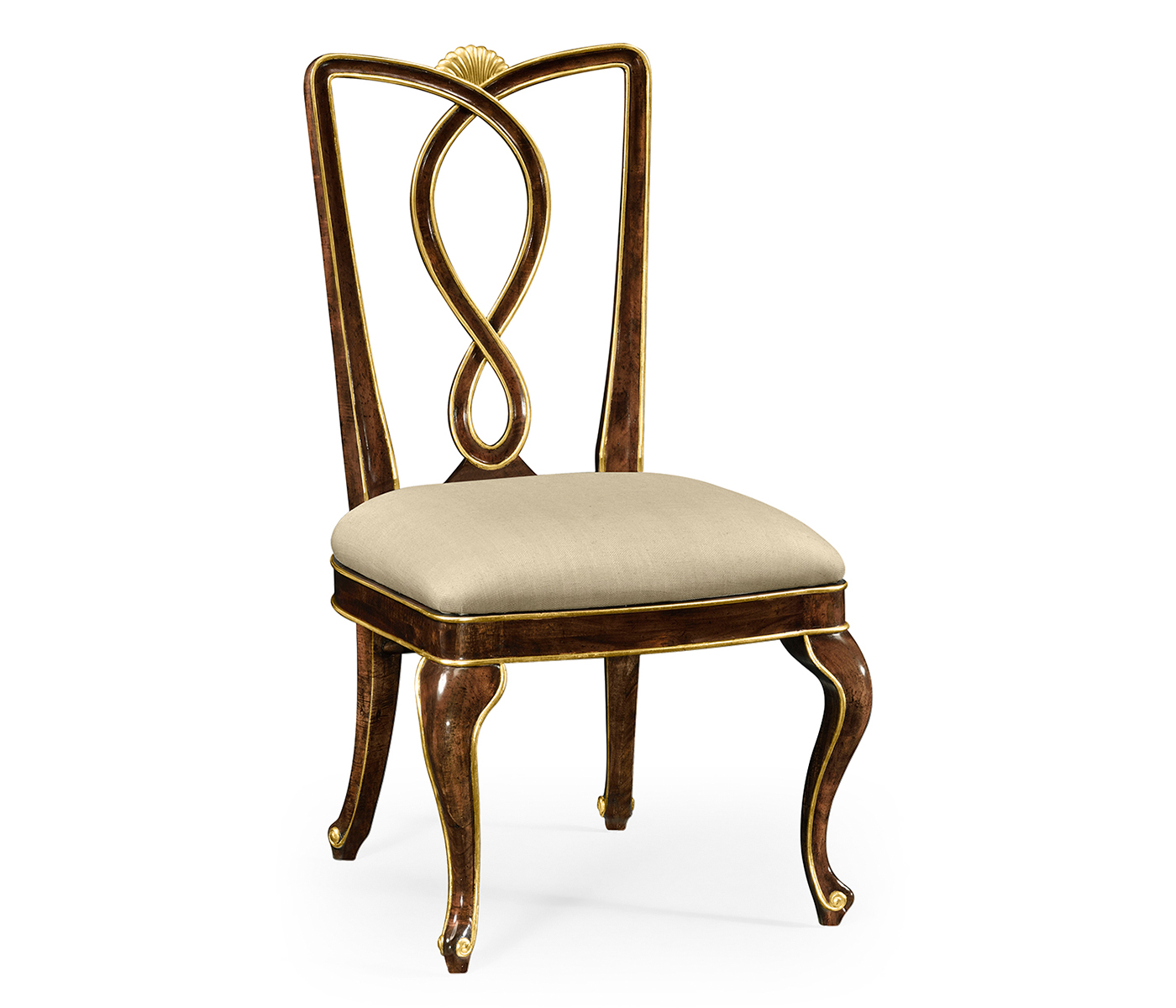 Antique mahogany brown dining side chair