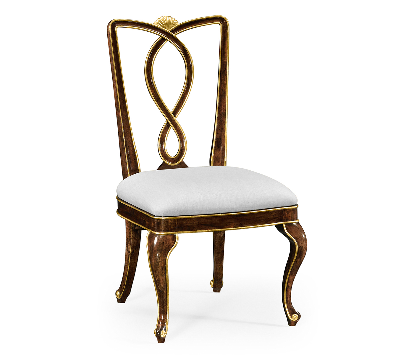 Antique mahogany brown dining side chair - COM