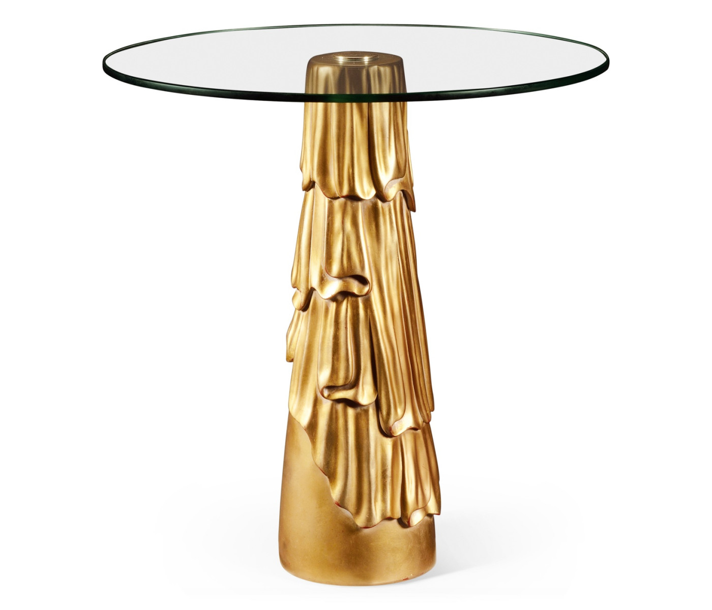 Gilded antique gold leaf round drink table